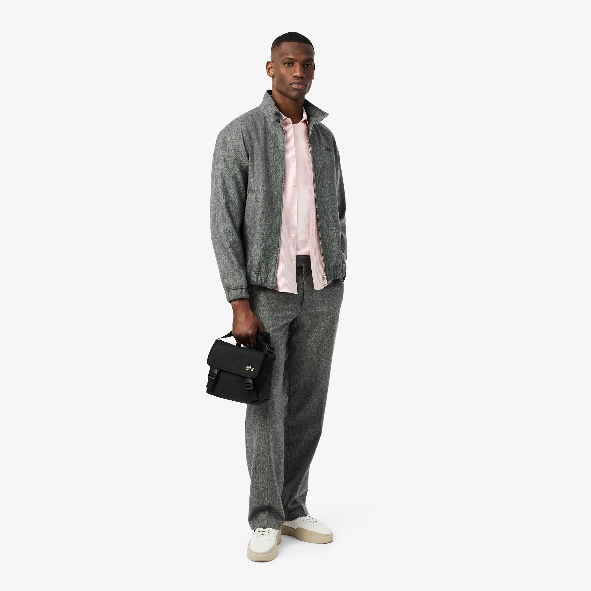 【LACOSTE】NOMOGRAMME Flap Messenger Bag_NU4838M (GREY BLUE) Lacoste Nomogramme Leather Flap Close Bag | Grey | FARFETCH