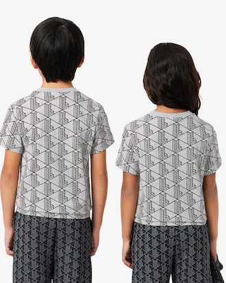 Kids' Monogram Print Cotton T-Shirt