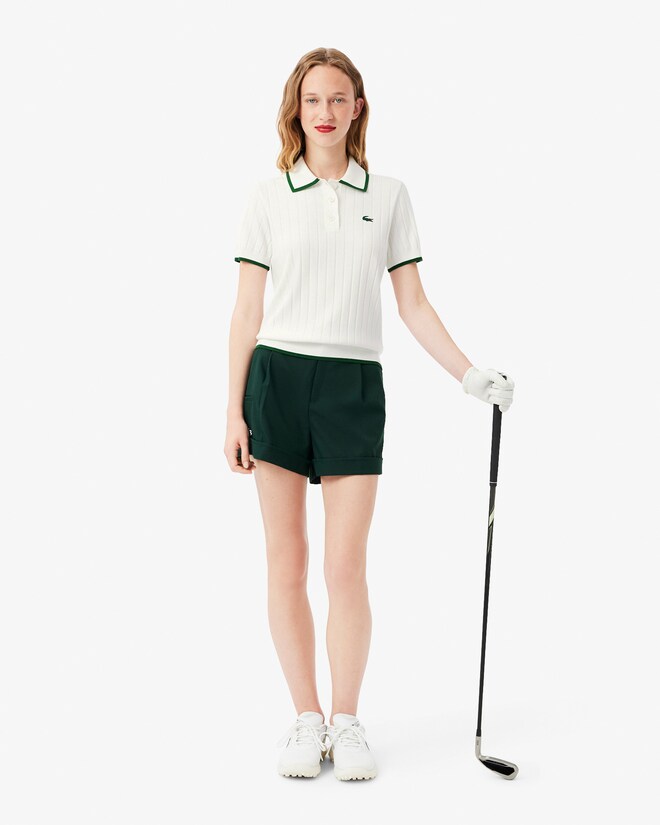Women's Short Sleeve Polo Collar Golf Sweater
