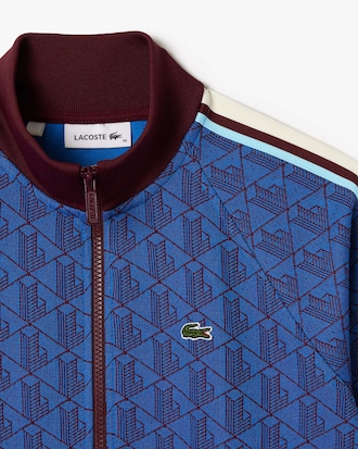 Women's High-Neck Zip-Up Jacquard Monogram Sweatshirt