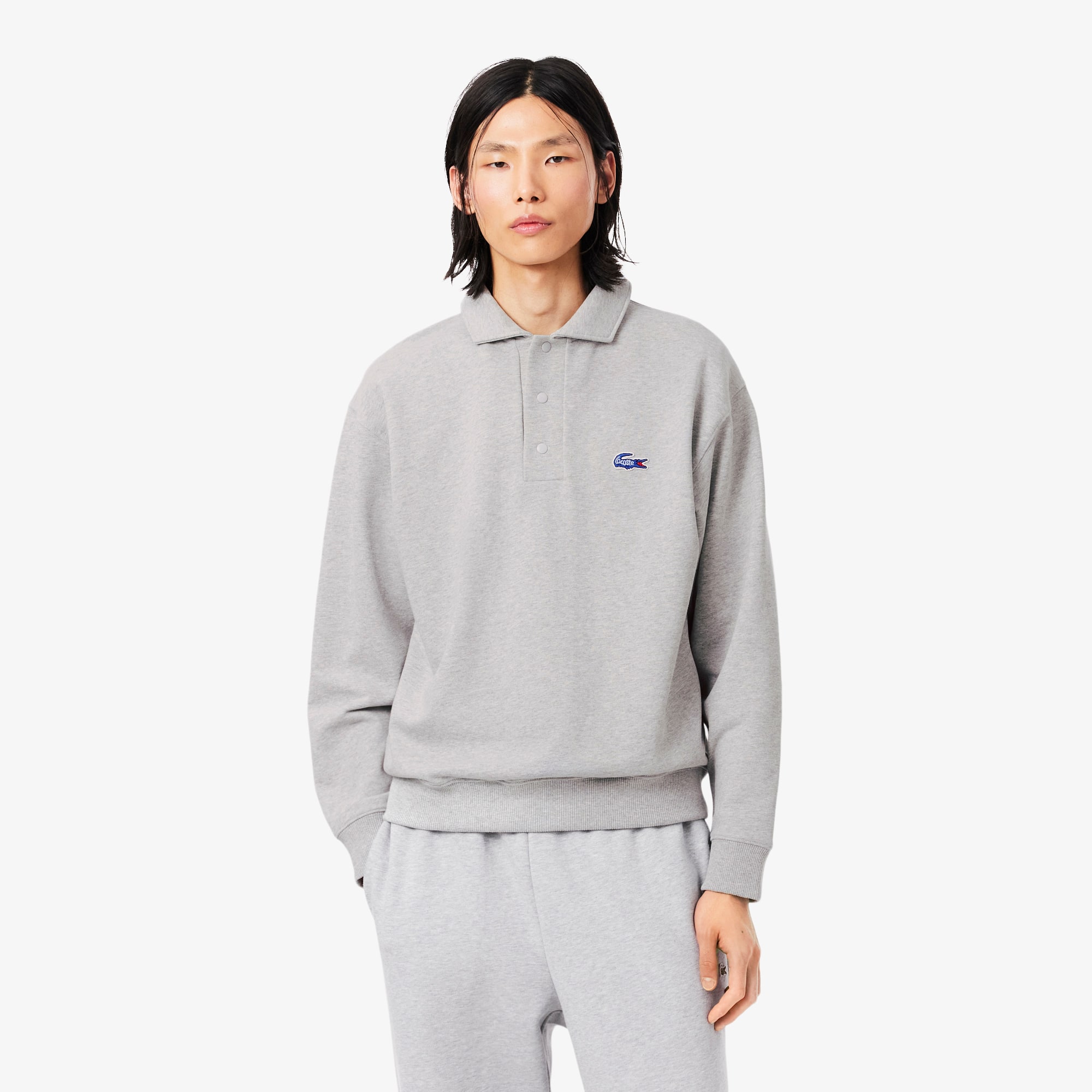 Fleece Polo Collar Sweatshirt