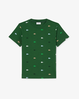 Crocodile Print Cotton T-shirt