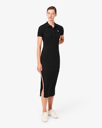 Women's Long Ribbed Cotton Polo Dress