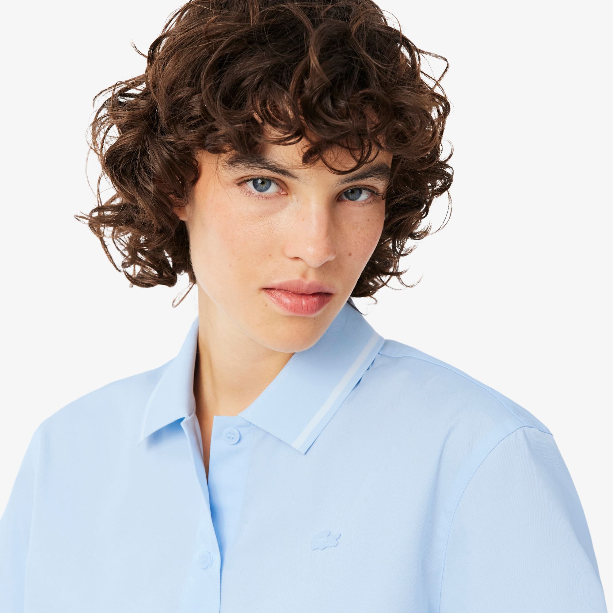 Petit Piqué Effect Oversized Shirt