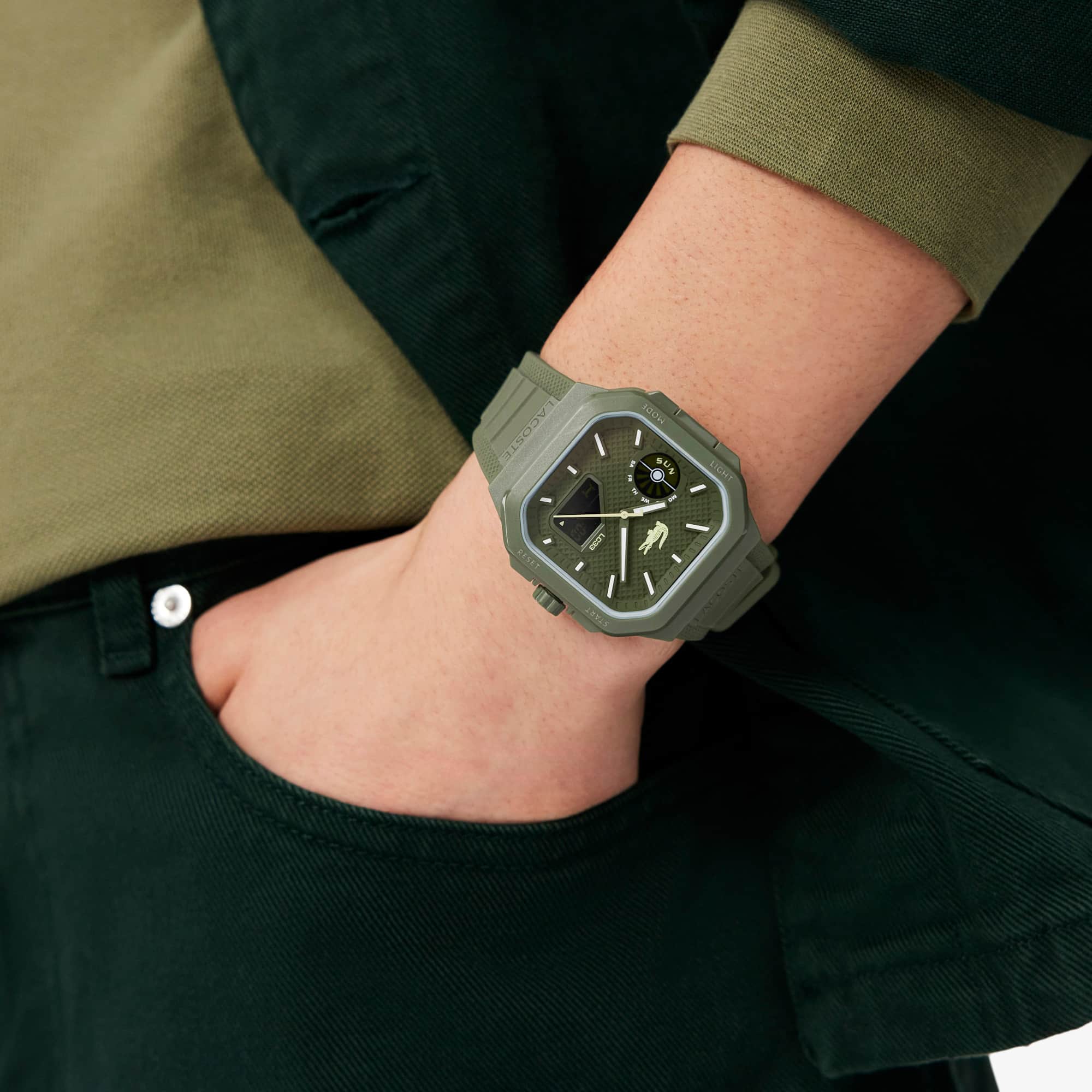 LC33 Analog and Digital Square Silicone Watch - Watches & Jewelry