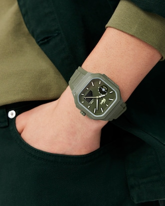 LC33 Analog and Digital Square Silicone Watch