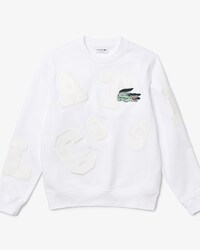 Men&rsquo;s Heritage Crew Neck Lacoste Print Fleece Sweatshirt