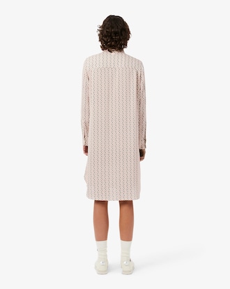Robe col chemise cr&ecirc;pe fluide