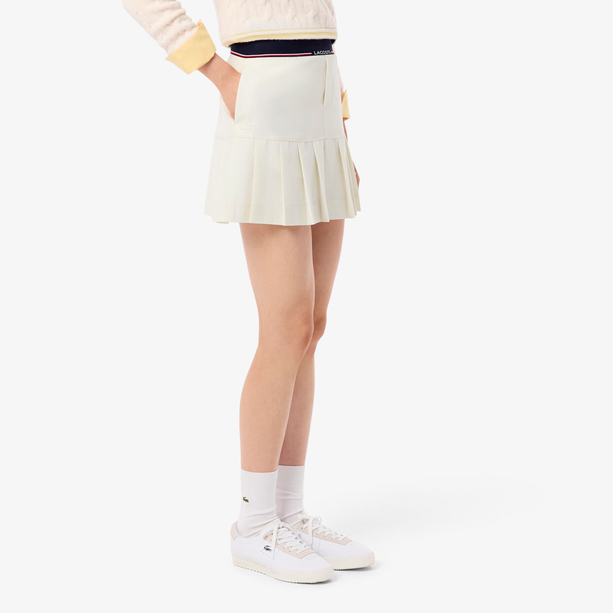 Women's Short Pleated Wool Blend Skirt