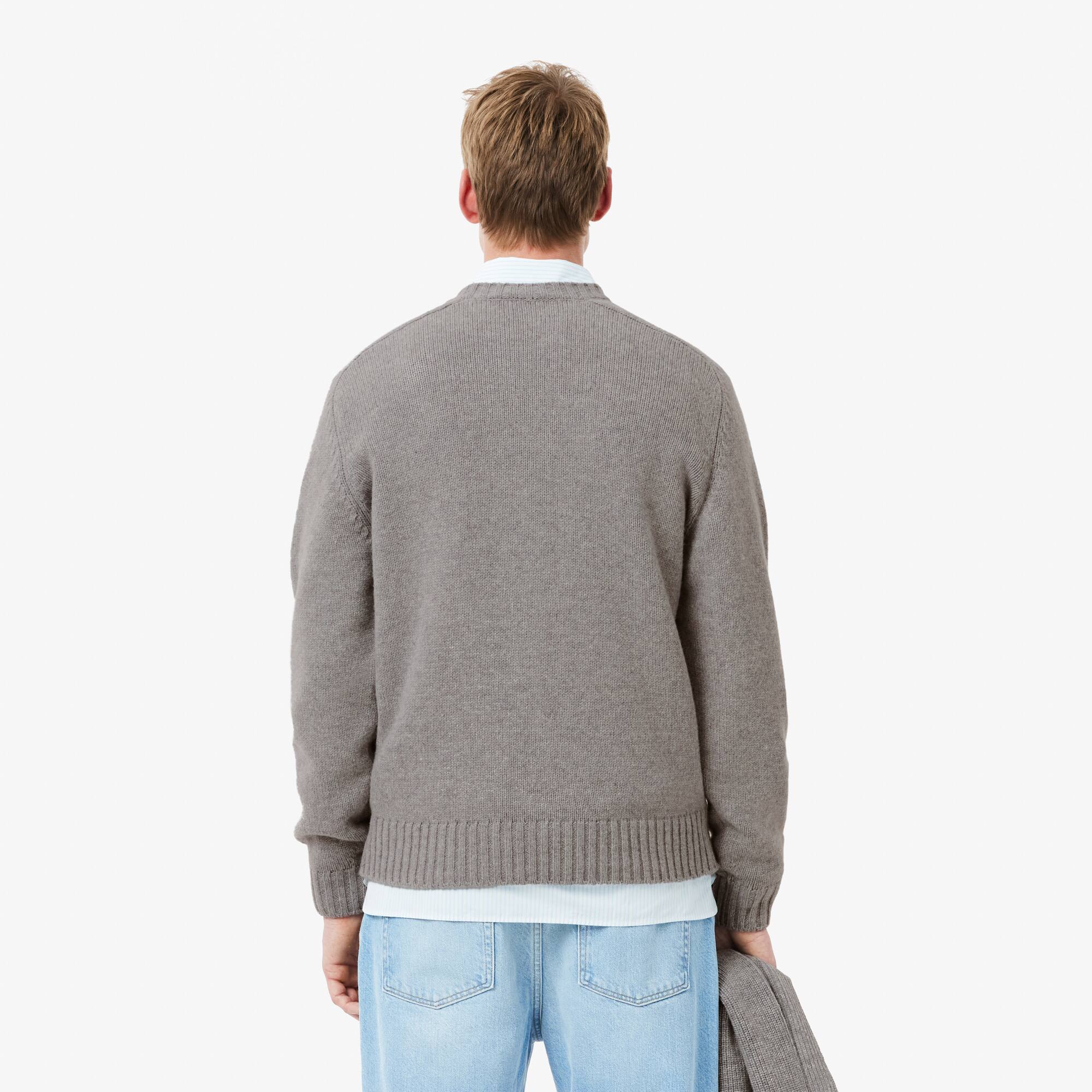 Men's Crocodile Motif Wool Sweater - Sweaters & Sweatshirts - New