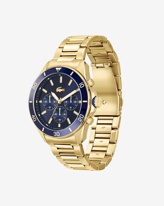 Tiebreaker Chrono Watch - Blue With Gold Plated Bracelet