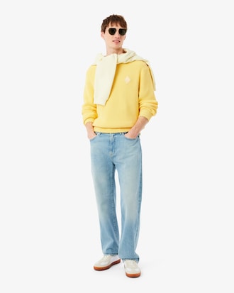 Pearl Rib Knit Badge Accent Sweater