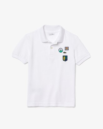 Polo Gar&ccedil;on Lacoste en piqu&eacute; de coton doux avec badges