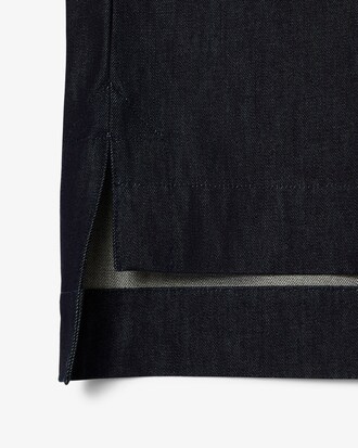 Runway Oversized Denim Polo Shirt