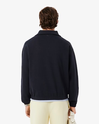 Loose Fit Zipped Neck Piqu&eacute; Sweatshirt