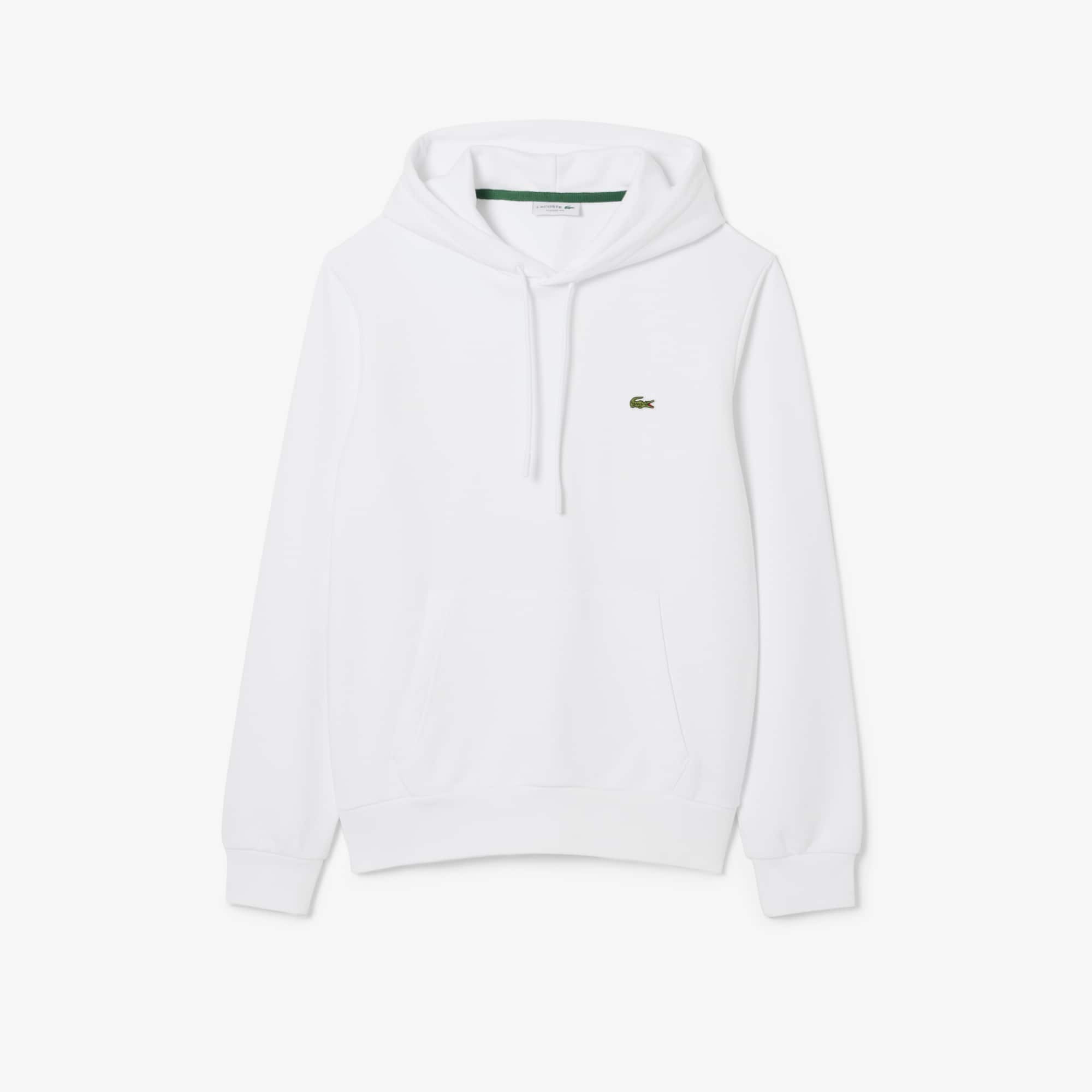 Lacoste Logo-patch Zipped Sweatshirt In White