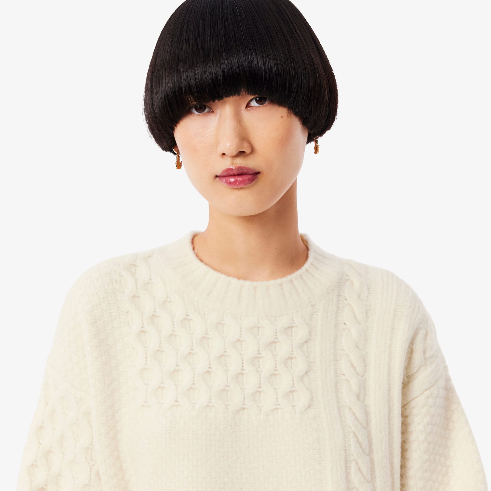 Women's Patchwork Effect Wool Sweater Dress - Dresses - New In