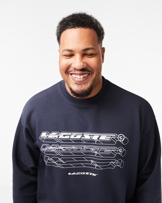 Sweatshirt homme Lacoste loose fit avec marquages sur le devant