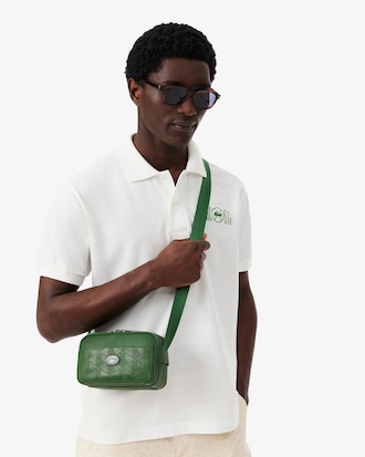 Vertical Leather Monogram Satchel
