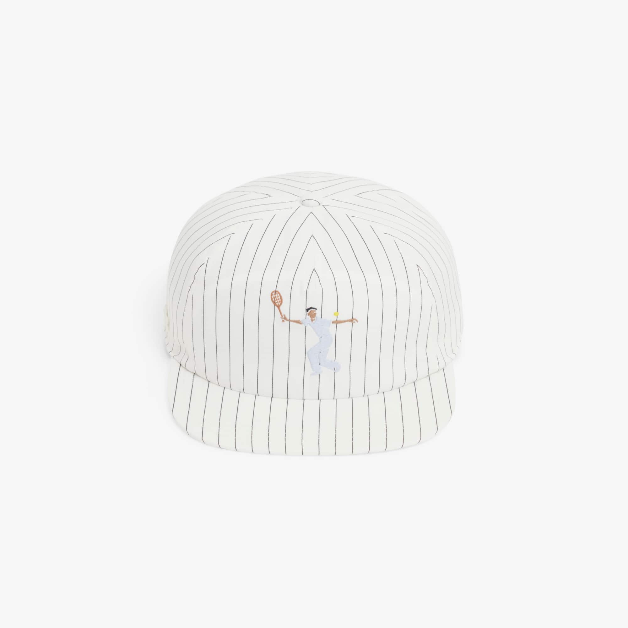 Striped Embroidered Cotton Twill Cap