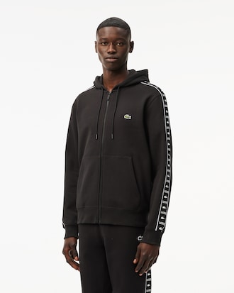 Men's Logo Stripe Zip-Up Hoodie