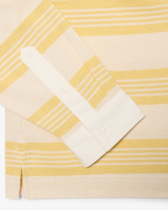 Relaxed Fit Striped Piqu&eacute; Rugby Polo