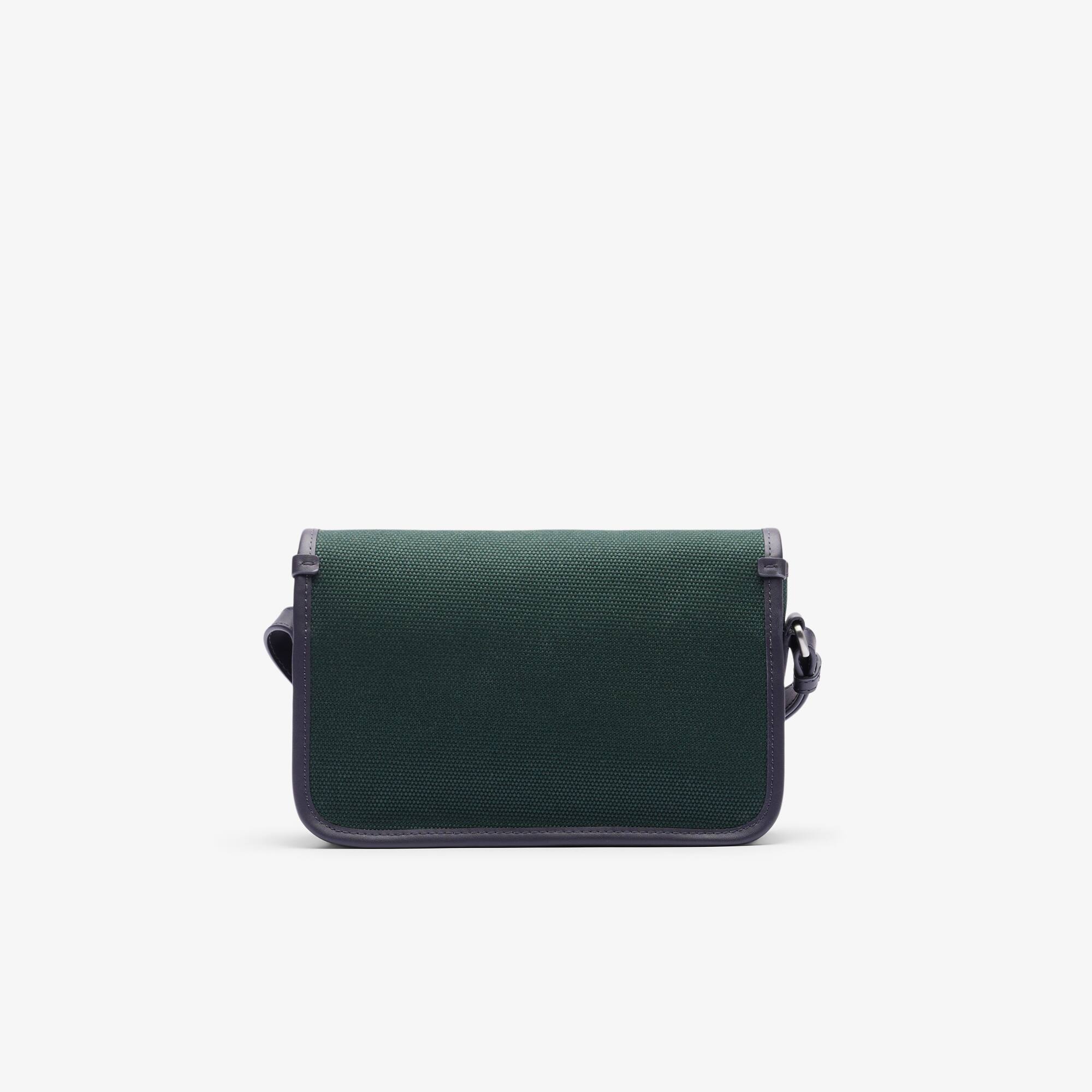 LACOSTE ダークグリーン ケース　箱付き　新品未使用 Runway Small Lenglen Crocodile Effect Leather Bag - undefined