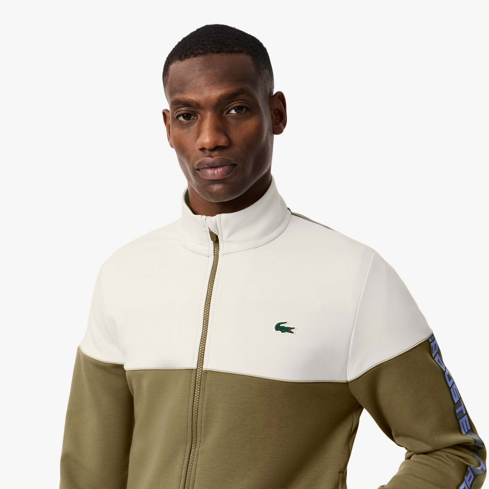 トップス L'Appartement Half Sleeve Sweat Men's Tennis Zip-Up Colorblock Sweatshirt - Sweaters