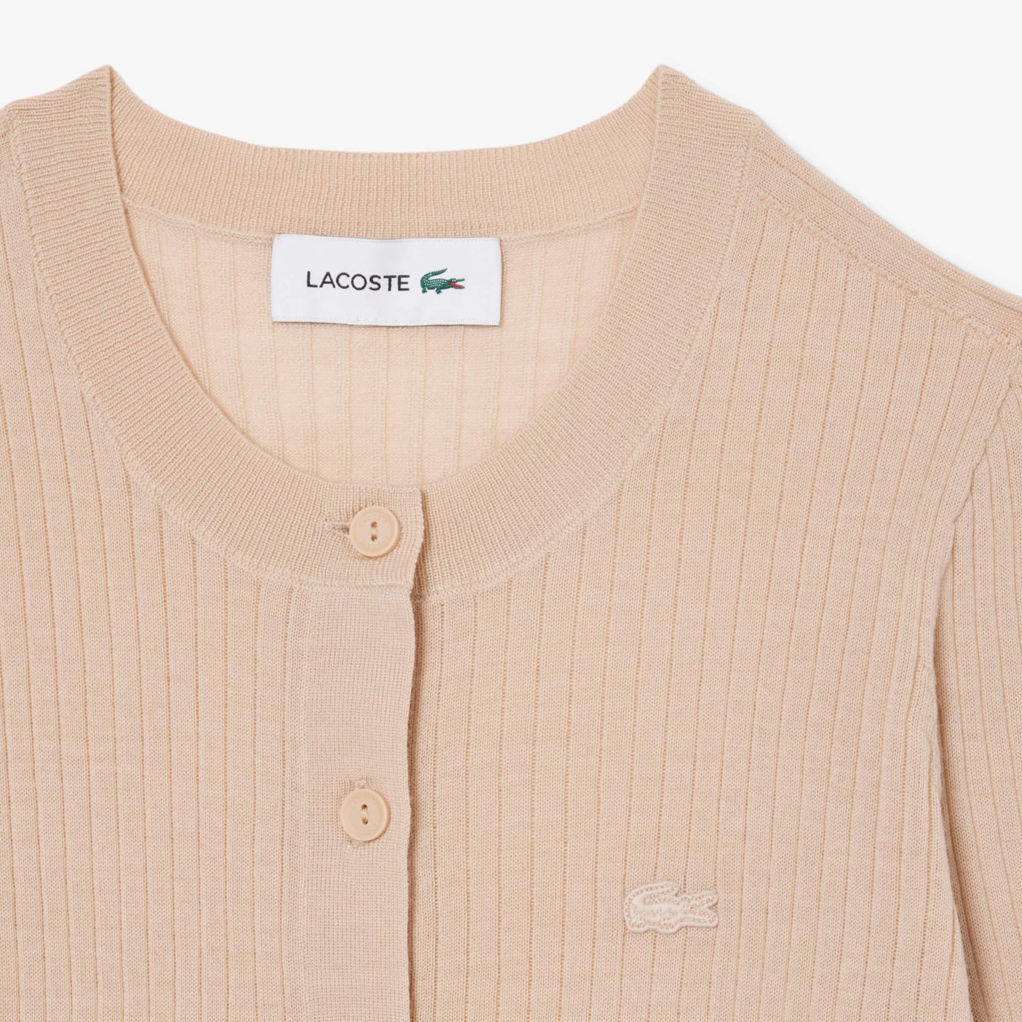 Women's Rib Knit Merino Wool Cardigan - Sweaters & Sweatshirts