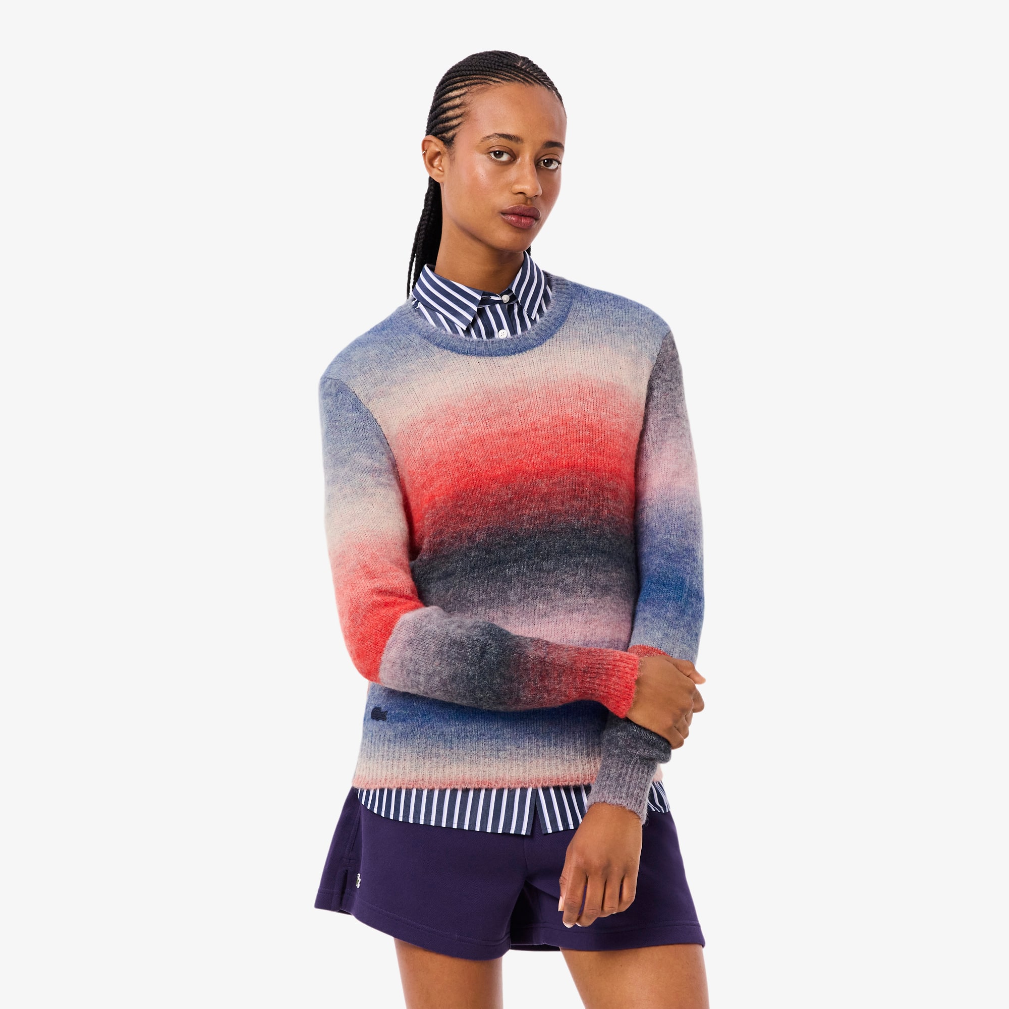 Lacoste Women's Crew Neck Ombré Sweater