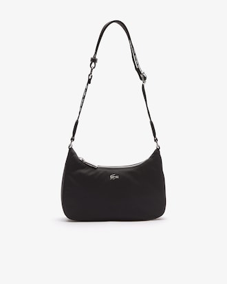 Unisex Metal Crocodile Branded Strap Nylon Shoulder Bag