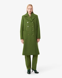 Runway Long Slub Wool Pea Coat