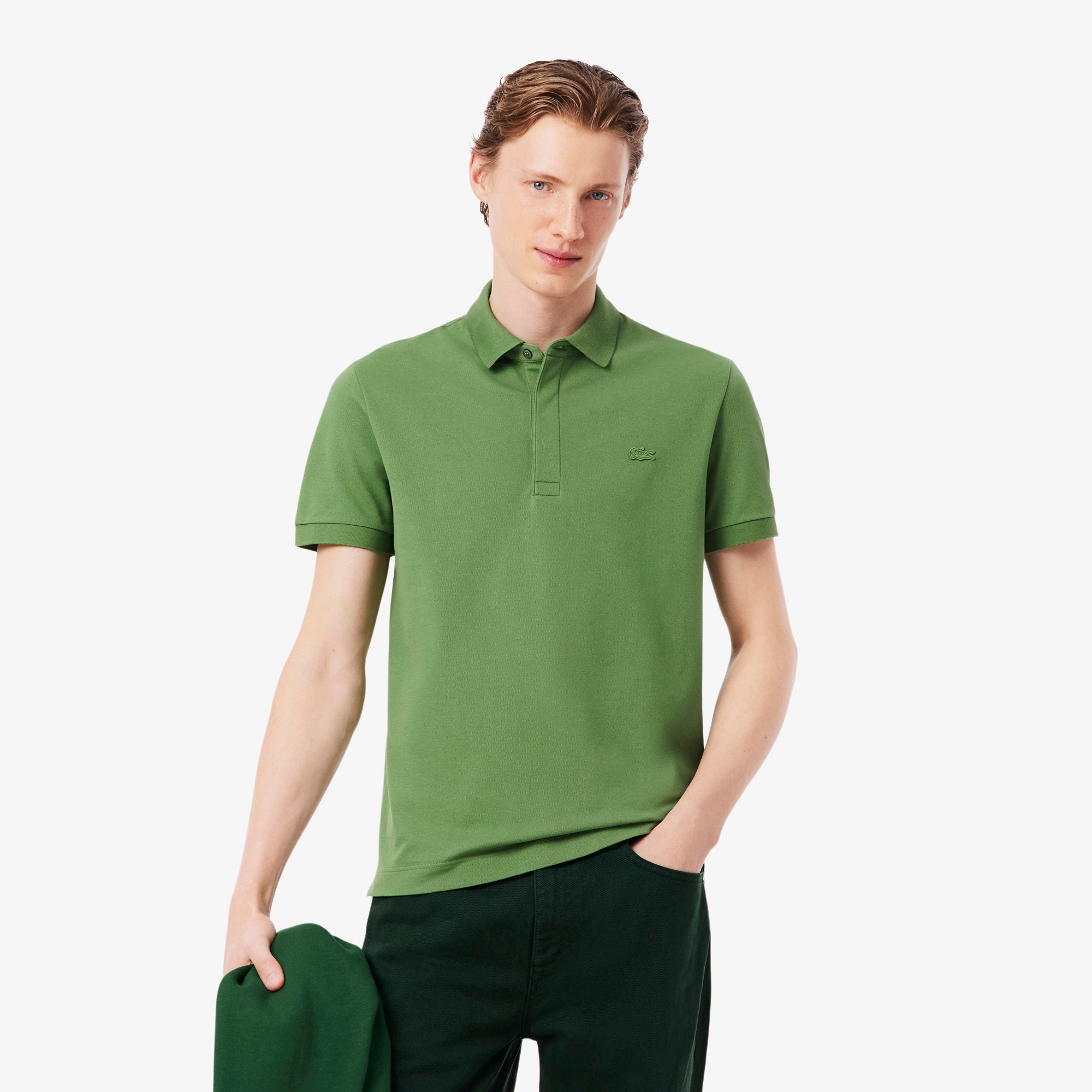 Lacoste Men's Regular Fit Paris Stretch PiquÃ© Polo