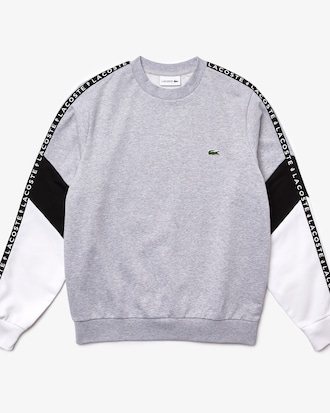 Sweatshirt &agrave; col rond en molleton manches color-block sigl&eacute;es