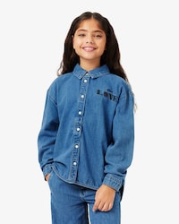 Badge Accent Denim Shirt