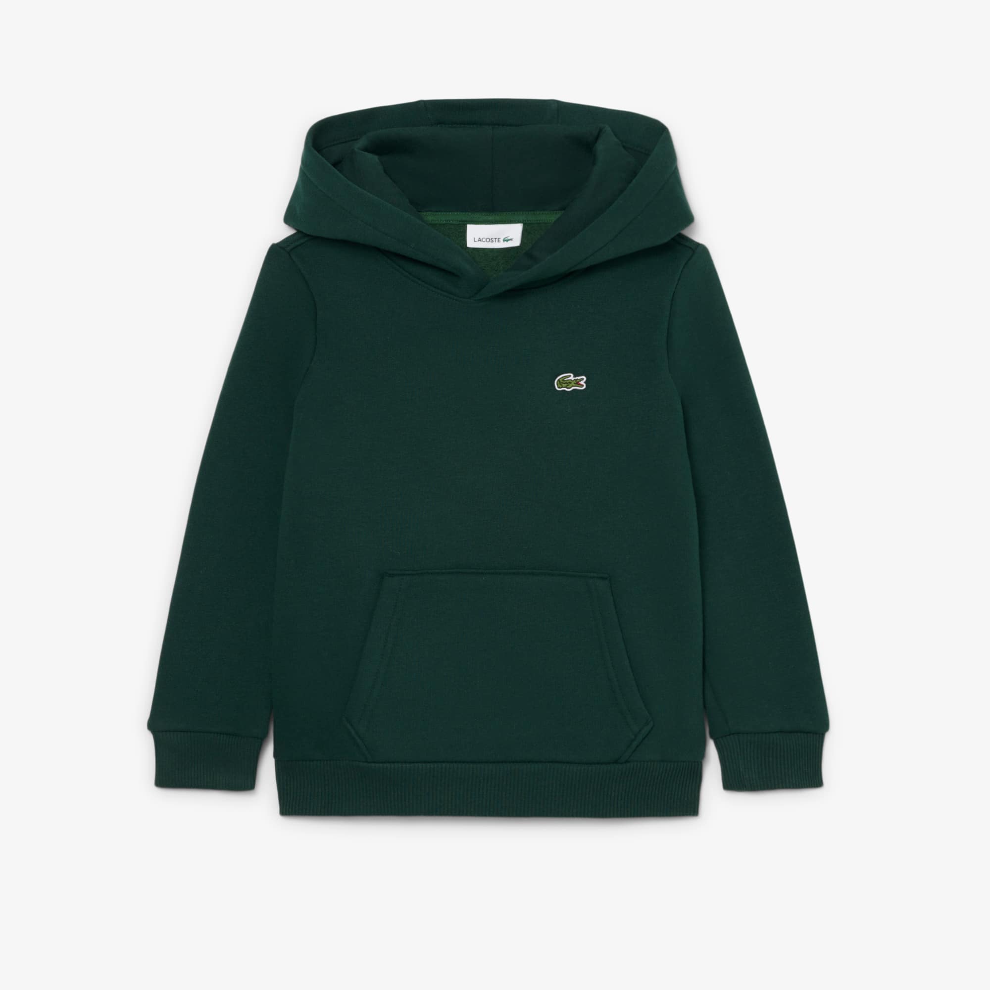 Lacoste Kids' Kangaroo Pocket Fleece Hoodie - 6 Years In Green