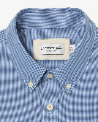 Chemise regular fit en popeline de coton à carreaux