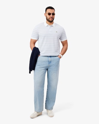 Regular Fit Striped Petit Piqu&eacute; Polo
