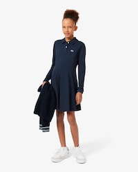 Long-Sleeved Stretch Piqu&eacute; Dress
