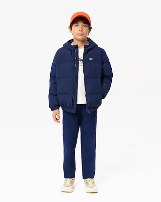 Kids' Embroidered Crocodile Hooded Puffer Jacket