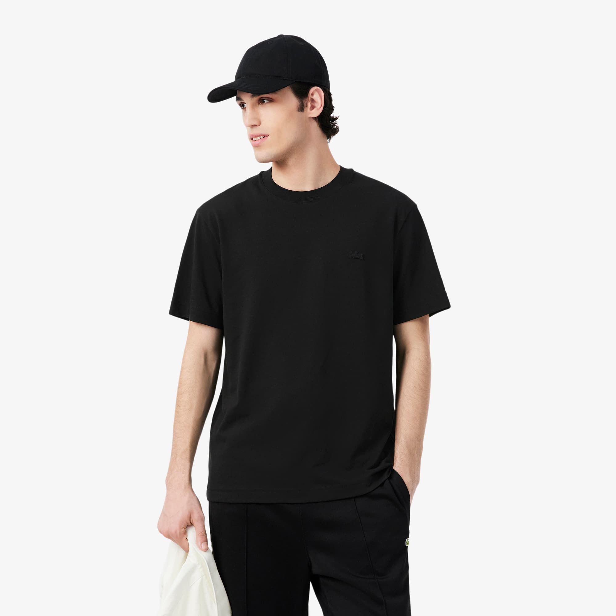 Lacoste Playera de Piqué de Algodón Pima Negro