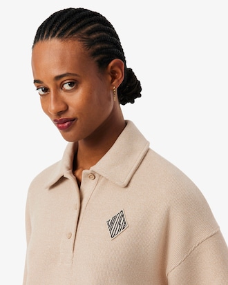 Oversized Ribbed Polo Sweatshirt