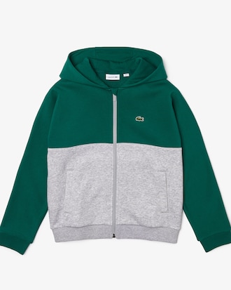 Boys&rsquo; Hooded Colorblock Print Fleece Zip Sweatshirt