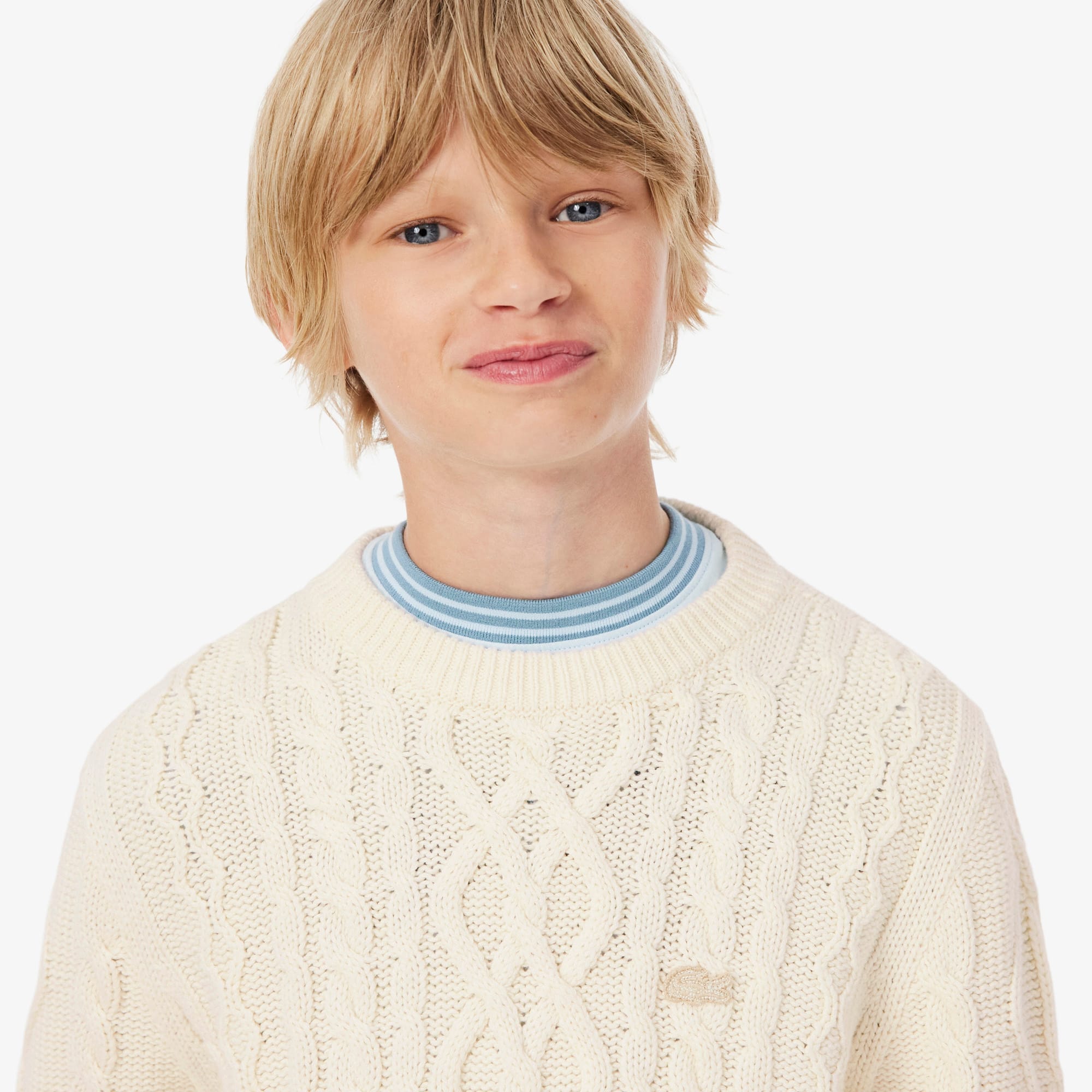 Cotton and Wool Crew Neck Sweater