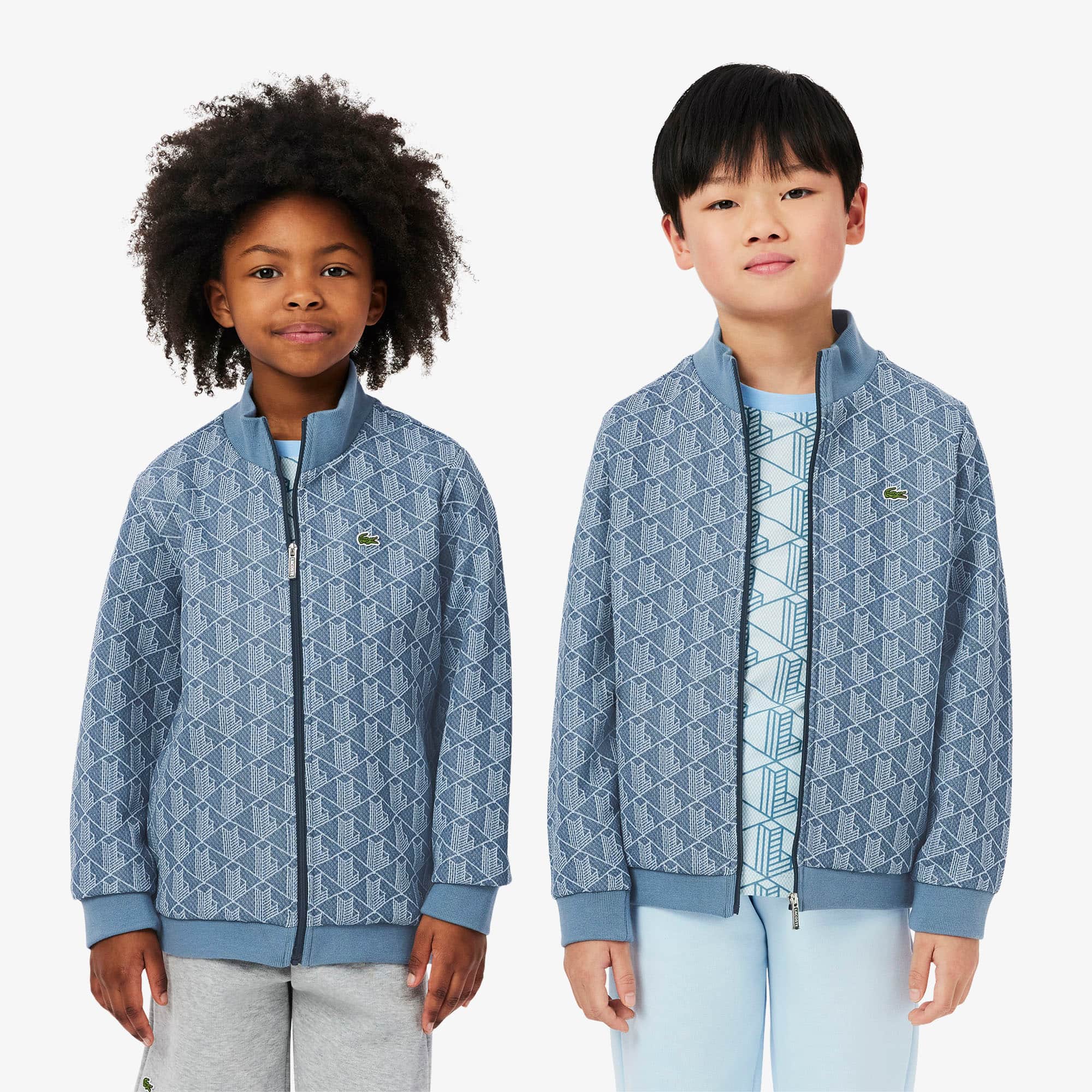 Kids' High-Neck Zip-Up Paris Monogram Sweatshirt - Teens Sweaters