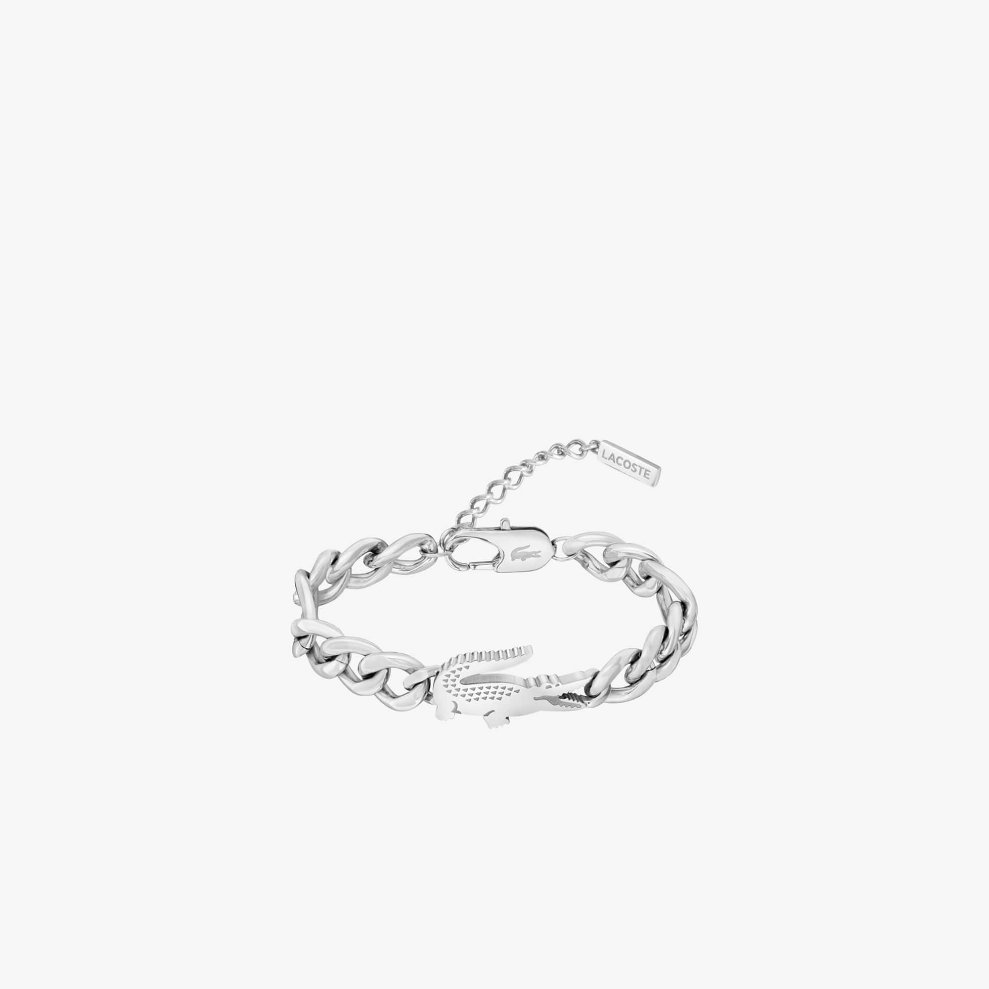 Lacoste Pulsera Cocodrilo color plata Plateado