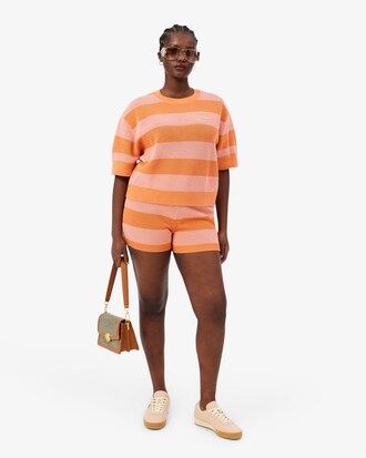 Playera De Punto De Malla A Rayas