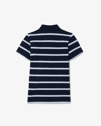 Girls' Striped Petit Piqu&eacute; Polo