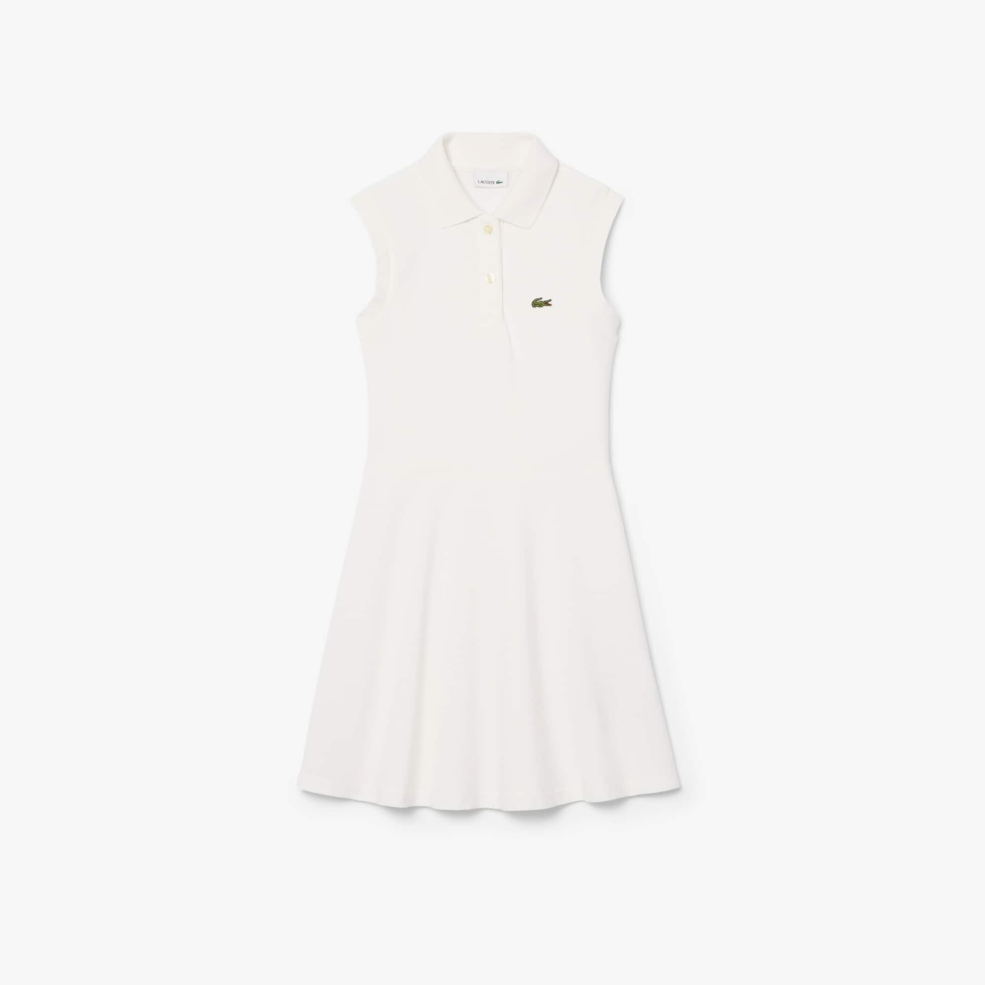 Lacoste Sleeveless Stretch Piqué Dress - 10 Years In White
