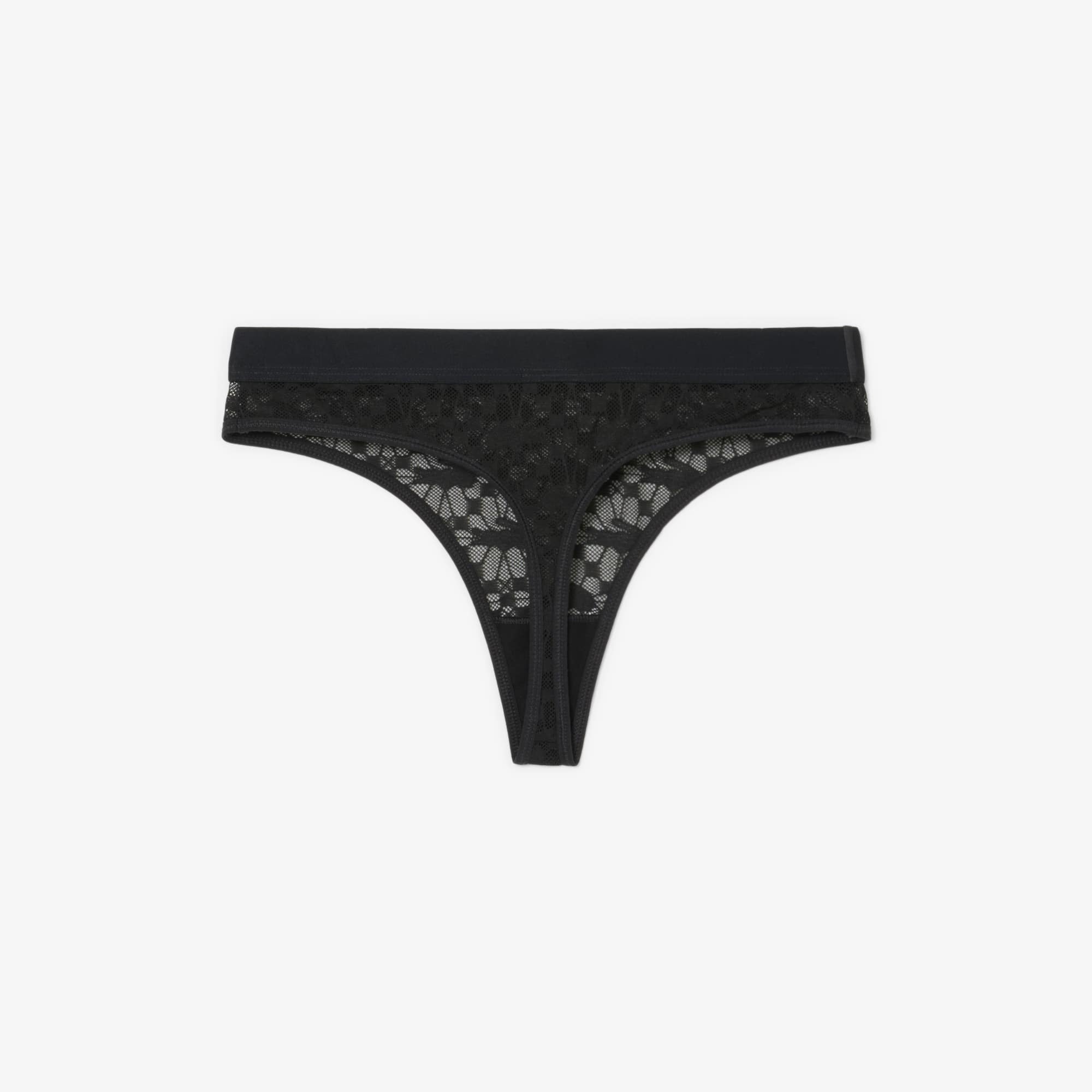 Logo Waist Lacy String Briefs